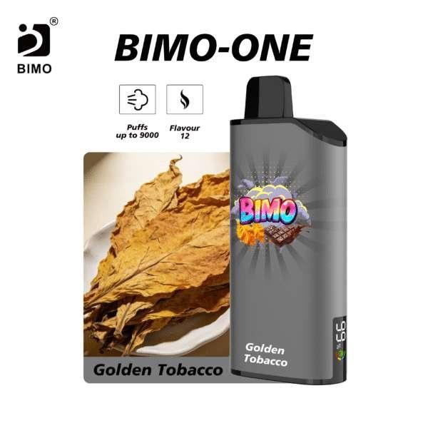Bimo ONE 9000 Golden Tobacco Puffs disposable vape Australia