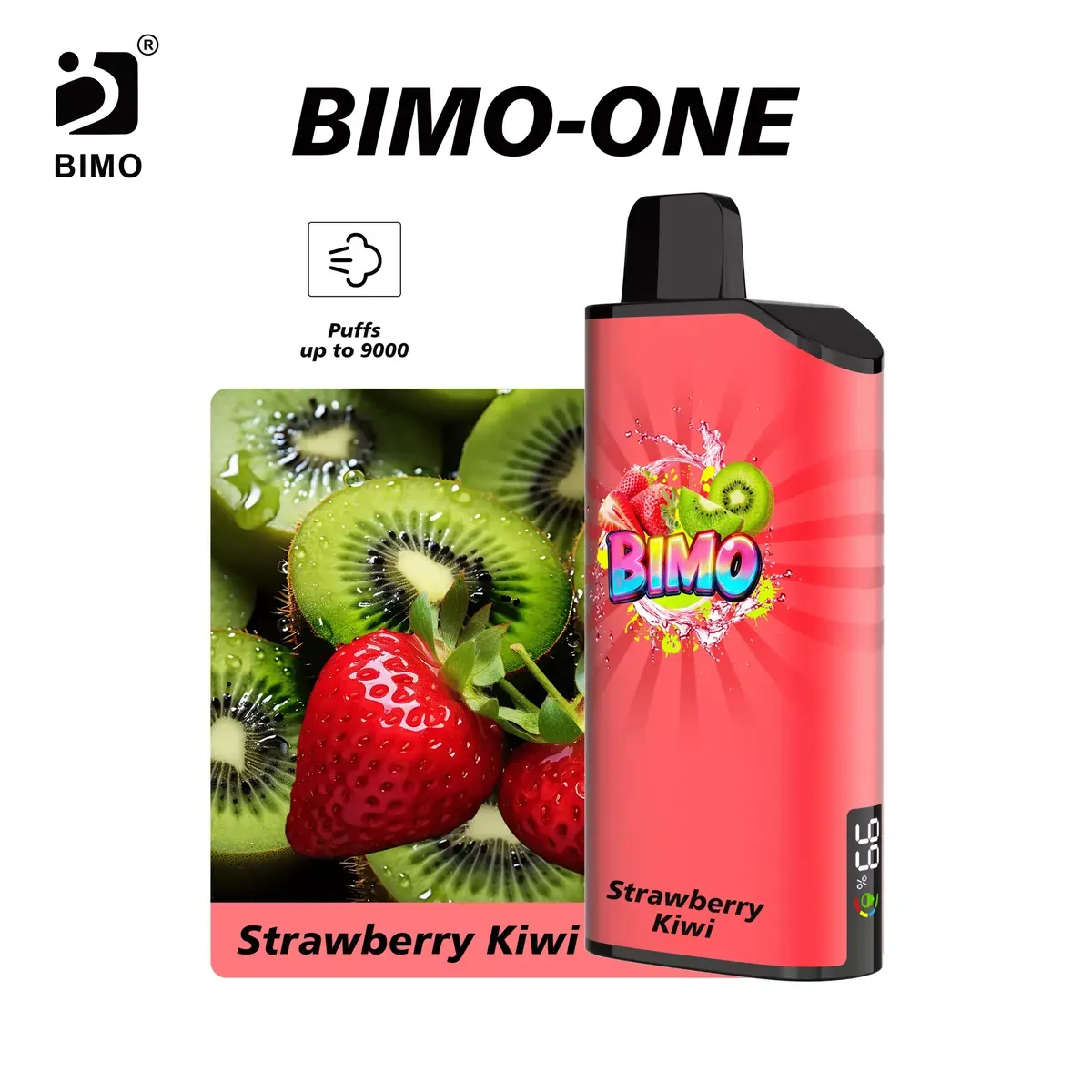 BIMO ONE 9000 Puffs - Strawberry Kiwi disposable vape Australia