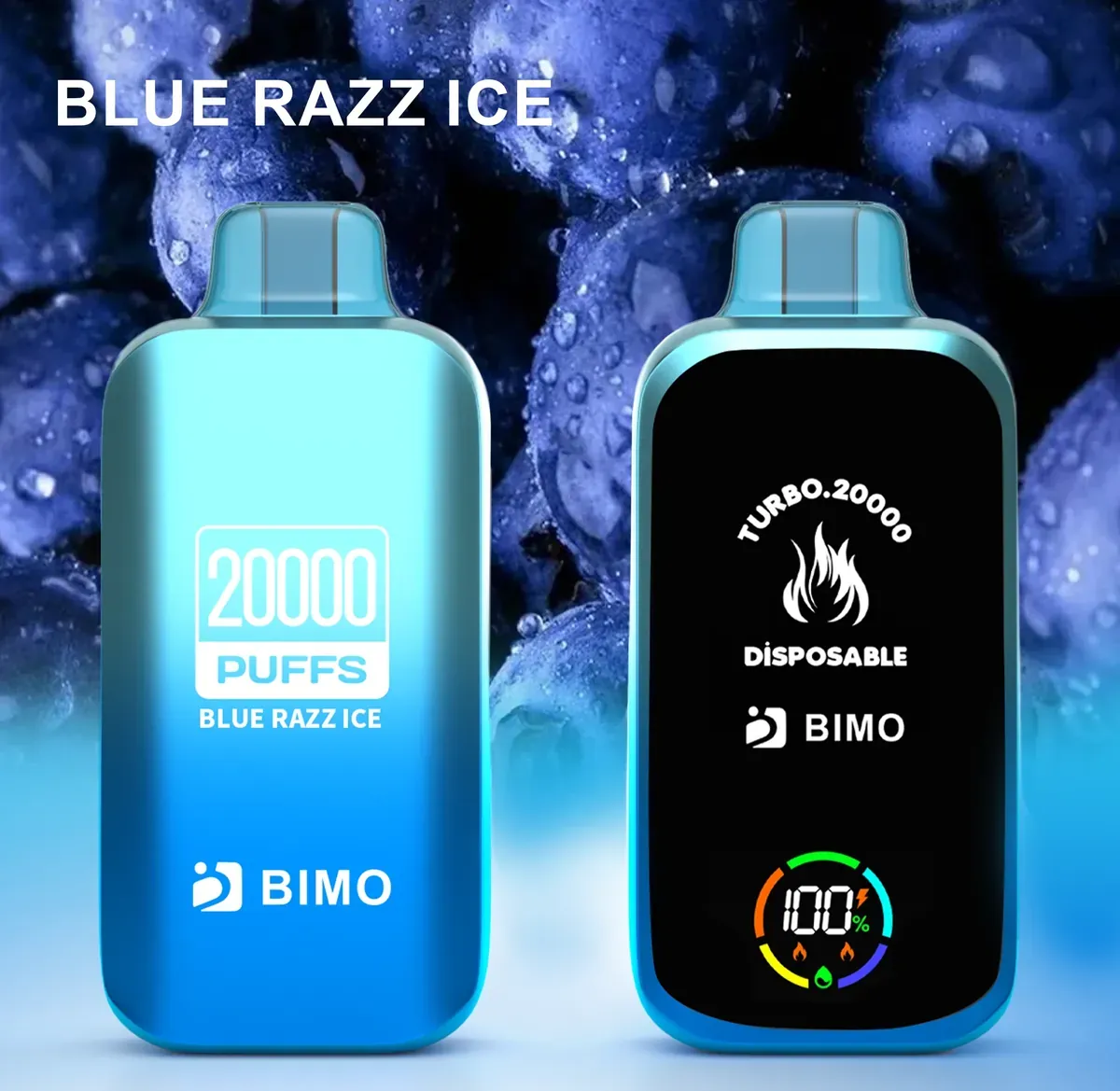 BIMO Turbo 20000 Puffs - Blue Razz Ice disposable vape Australia