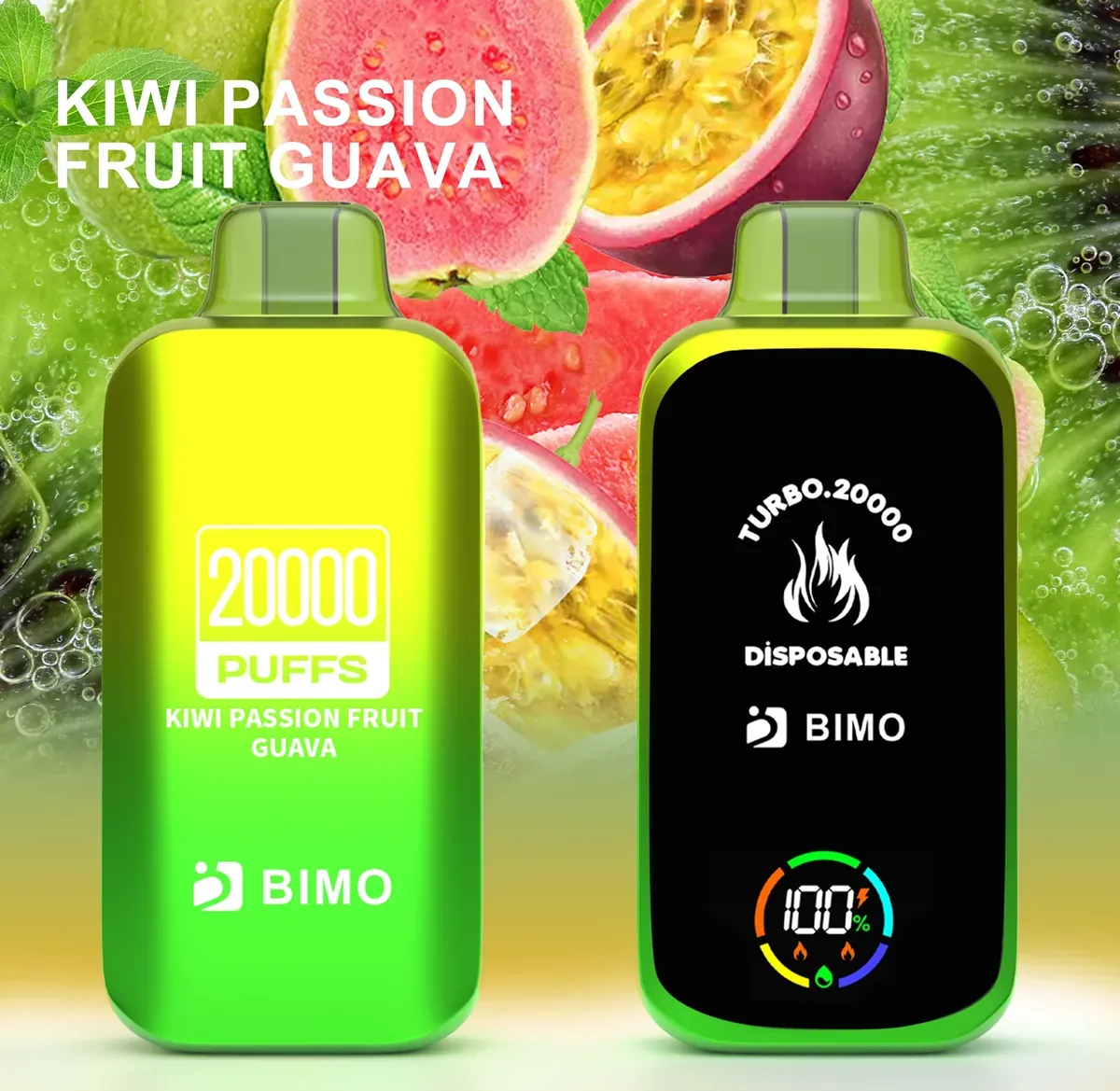 BIMO Turbo 20000 Puffs - Passion Fruit Kiwi Guava disposable vape Australia
