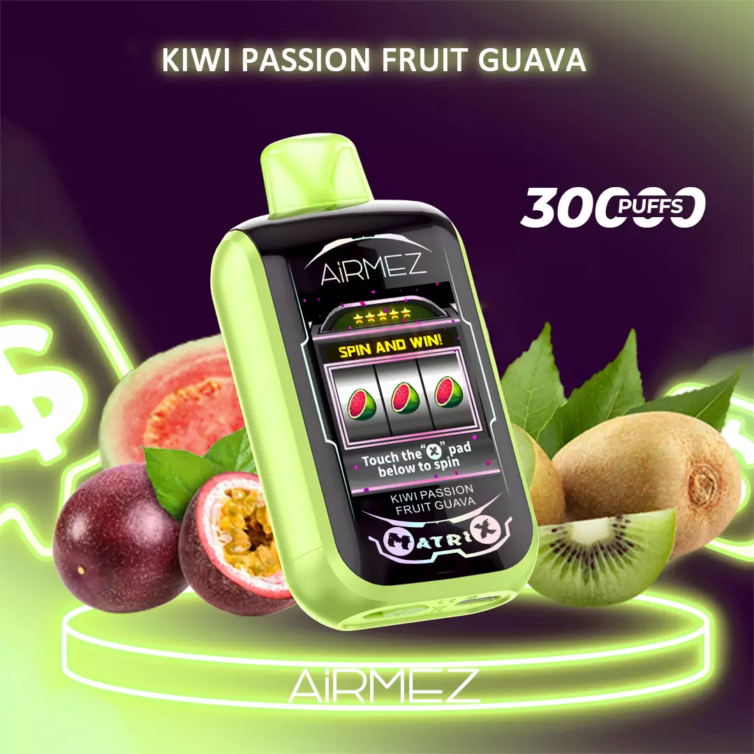 Airmez Matrix Pro 30000 Puffs - Kiwi Passionfruit Guava disposable vape Australia