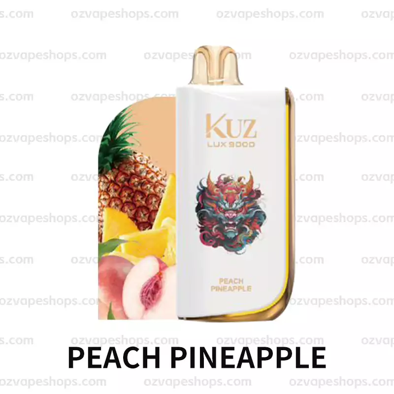 KUZ Ultra 9000 Puffs - PEACH PINEAPPLE disposable vape Australia