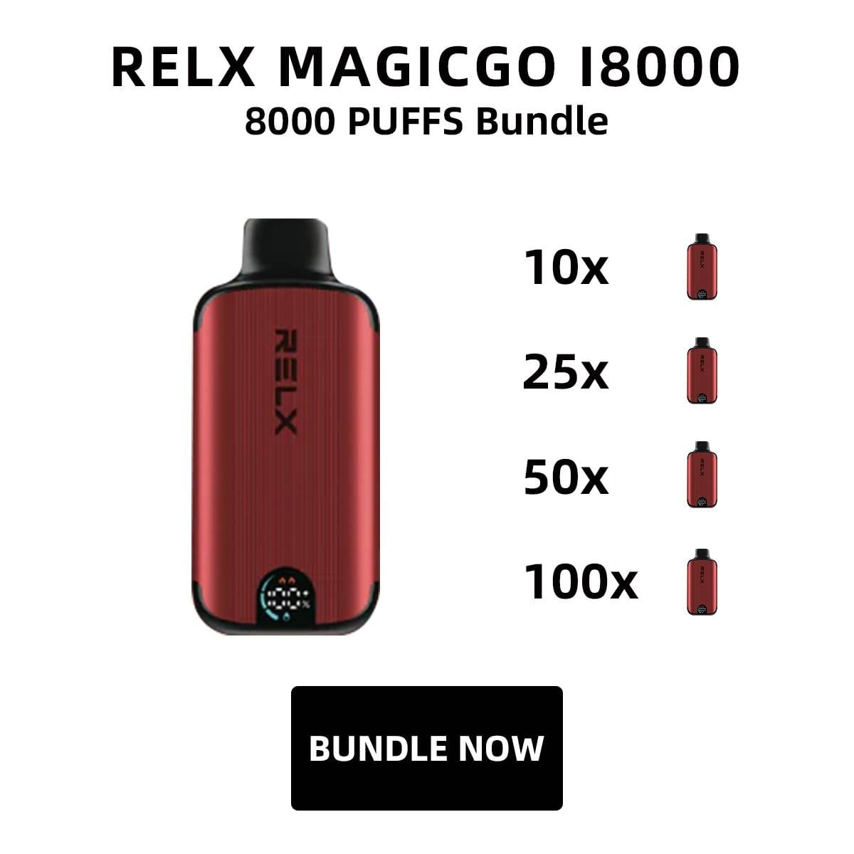 Relx Magicgo i8000 - 100 Pack (100 pcs) bulk vape carton Australia