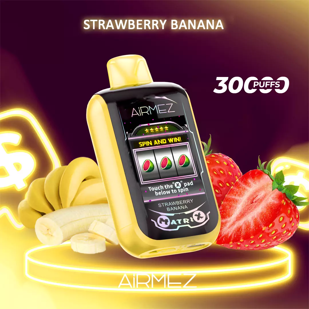 Airmez Matrix Pro 30000 Puffs - Strawberry Banana disposable vape Australia