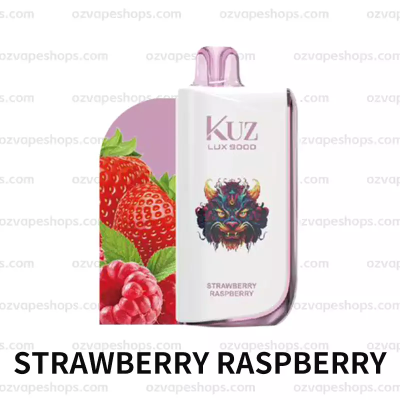 KUZ Ultra 9000 Puffs - STRAWBERRY RASPBERRY disposable vape Australia